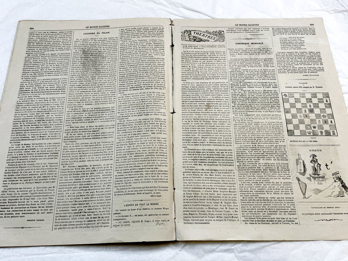 1860s - Stunning newspaper "Le monde illustré" with beautiful engravings - French weekly journal from 1865 - 16 pages