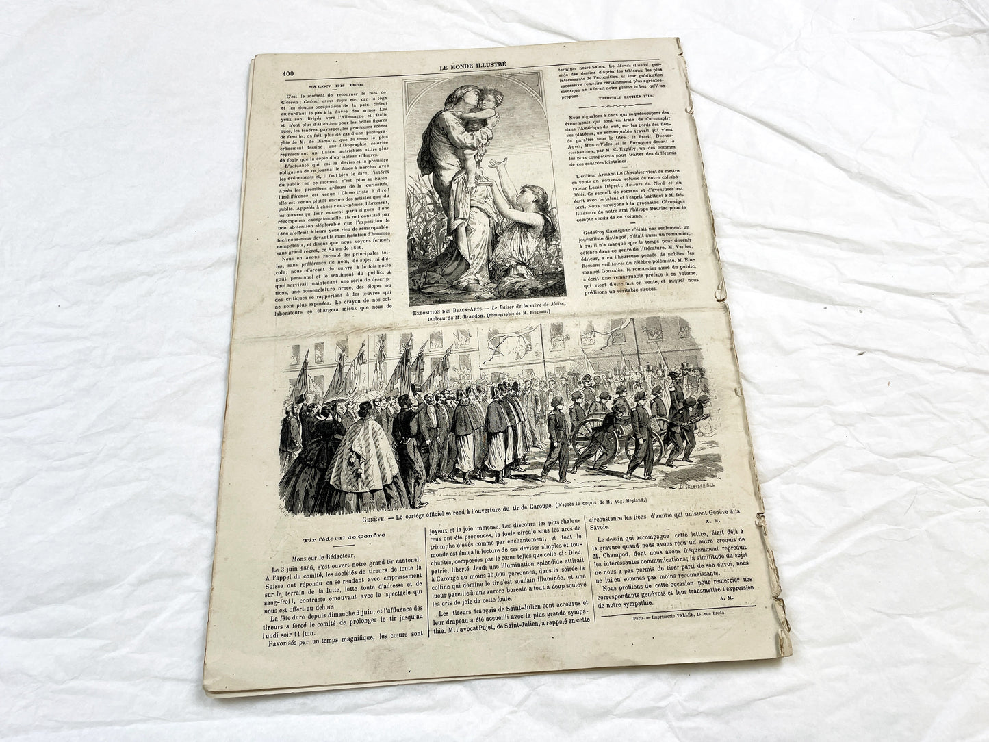 1860s - Stunning newspaper "Le monde illustré" with beautiful engravings - French weekly journal from 1865 - 16 pages