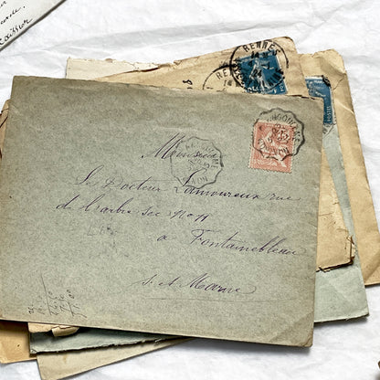 1910s - Lot of 10 Vintage French Envelopes – 1910s/1920s Ephemera for Junk Journals, Collage & Paper Crafts