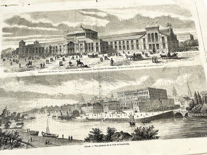 1860s - Stunning newspaper "Le monde illustré" with beautiful engravings - French weekly journal from 1865 - 16 pages