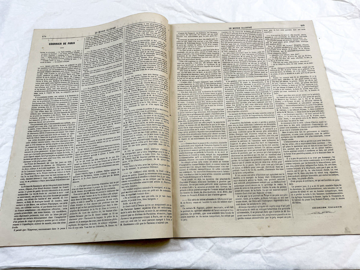1860s - Stunning newspaper "Le monde illustré" with beautiful engravings - French weekly journal from 1865 - 16 pages