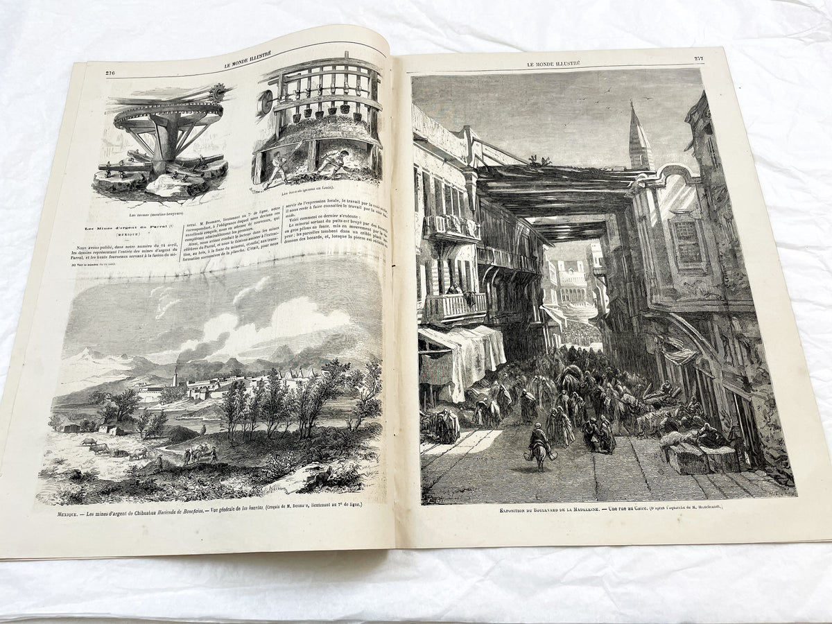 1860s - Stunning newspaper "Le monde illustré" with beautiful engravings - French weekly journal from 1865 - 16 pages