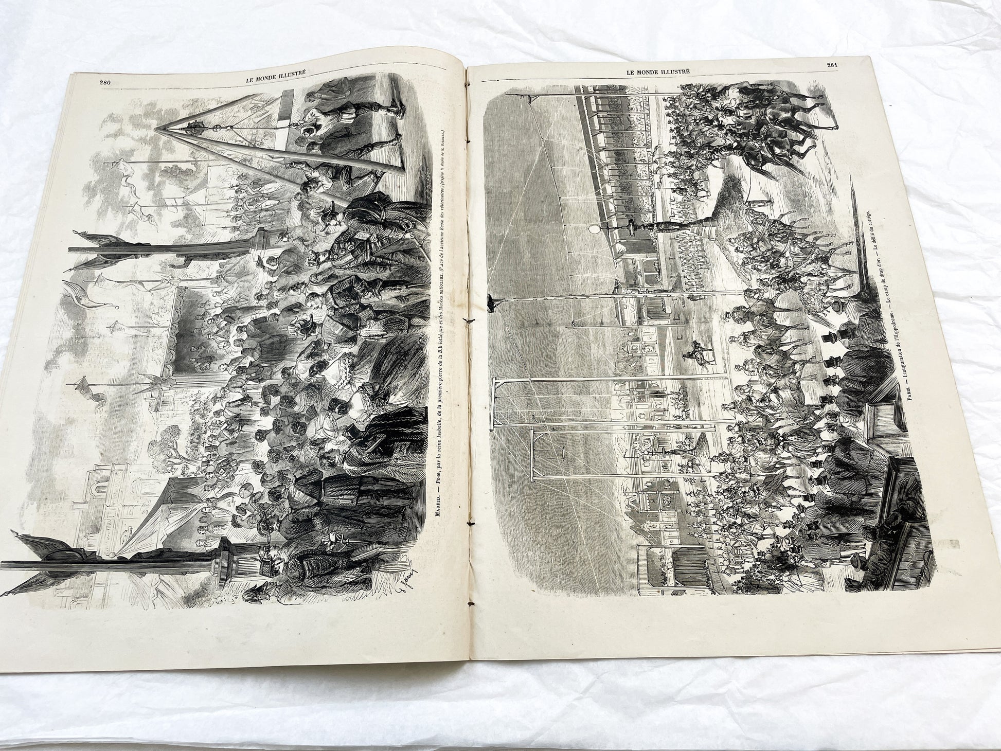 1860s - Stunning newspaper "Le monde illustré" with beautiful engravings - French weekly journal from 1865 - 16 pages