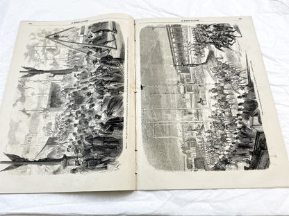 1860s - Stunning newspaper "Le monde illustré" with beautiful engravings - French weekly journal from 1865 - 16 pages