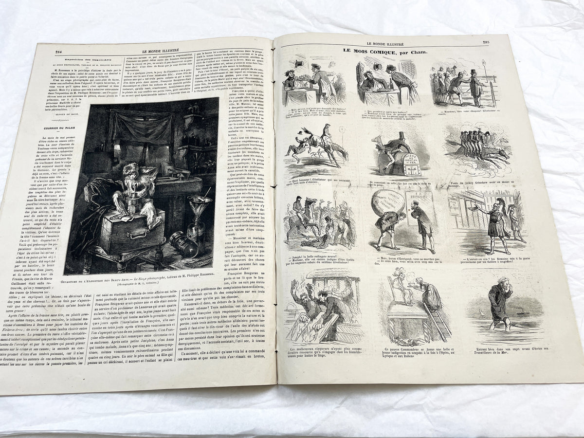 1860s - Stunning newspaper "Le monde illustré" with beautiful engravings - French weekly journal from 1865 - 16 pages