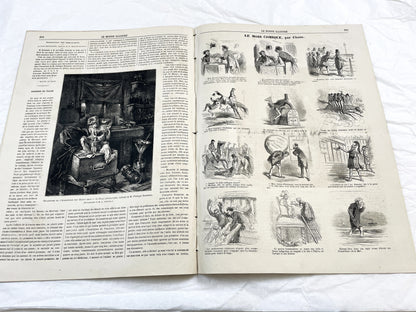 1860s - Stunning newspaper "Le monde illustré" with beautiful engravings - French weekly journal from 1865 - 16 pages