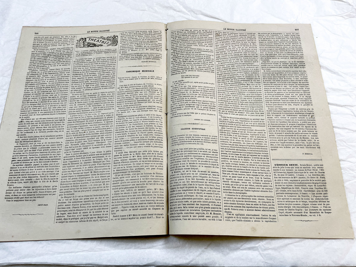 1860s - Stunning newspaper "Le monde illustré" with beautiful engravings - French weekly journal from 1865 - 16 pages