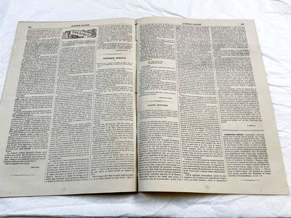 1860s - Stunning newspaper "Le monde illustré" with beautiful engravings - French weekly journal from 1865 - 16 pages