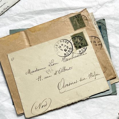 1910s - Lot of 10 Vintage French Envelopes – 1910s/1920s Ephemera for Junk Journals, Collage & Paper Crafts