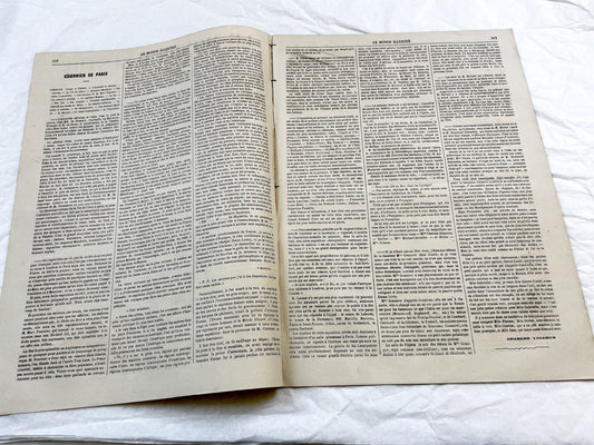 1860s - Stunning newspaper "Le monde illustré" with beautiful engravings - French newspaper from 1865 - 16 pages