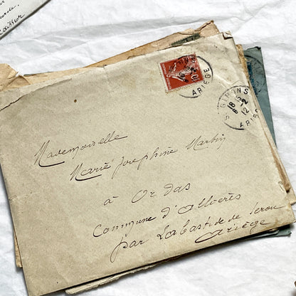 1910s - Lot of 10 Vintage French Envelopes – 1910s/1920s Ephemera for Junk Journals, Collage & Paper Crafts