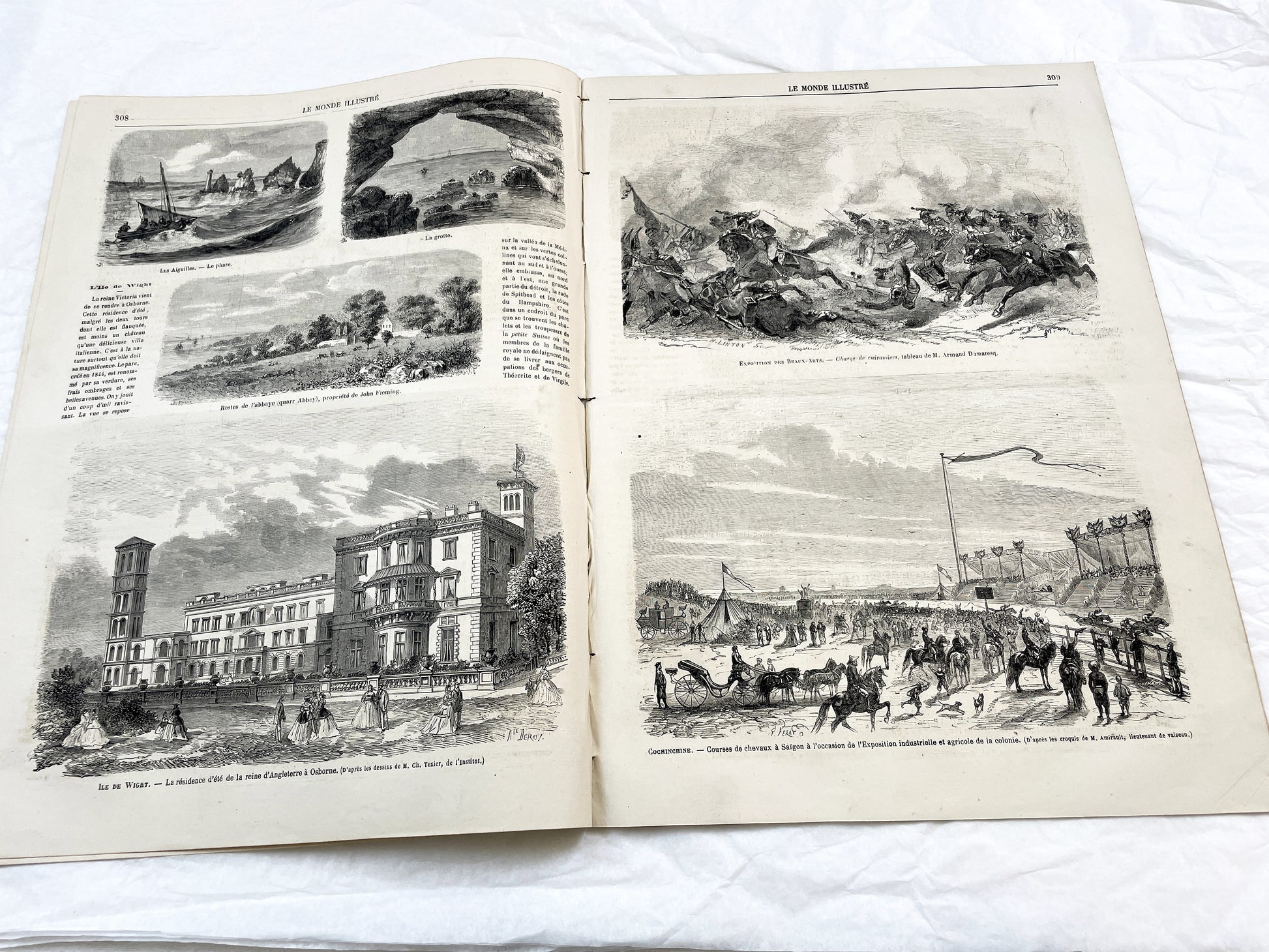 1860s - Stunning newspaper "Le monde illustré" with beautiful engravings - French newspaper from 1865 - 16 pages