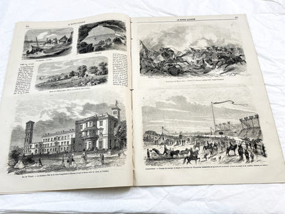 1860s - Stunning newspaper "Le monde illustré" with beautiful engravings - French newspaper from 1865 - 16 pages