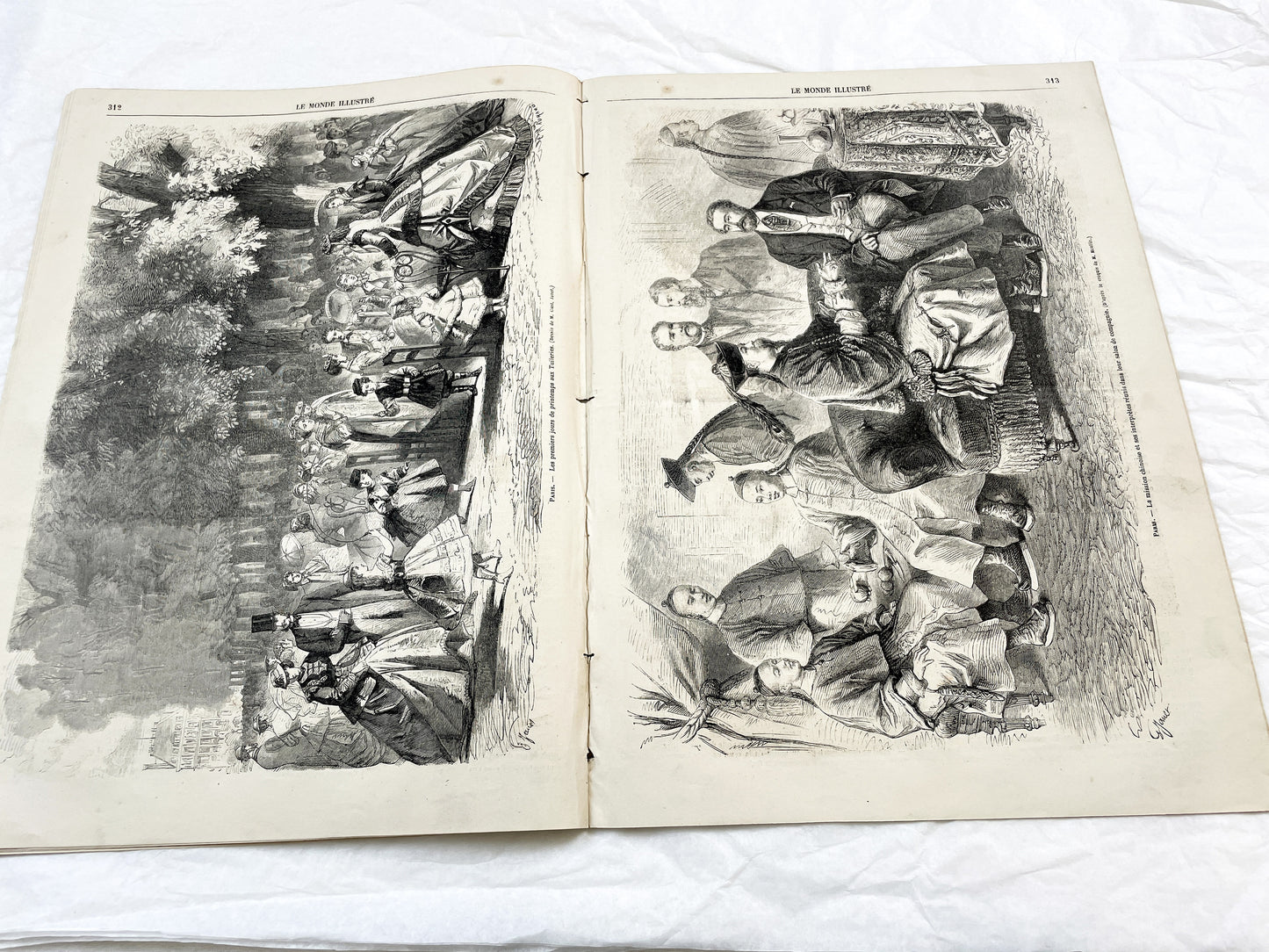 1860s - Stunning newspaper "Le monde illustré" with beautiful engravings - French newspaper from 1865 - 16 pages