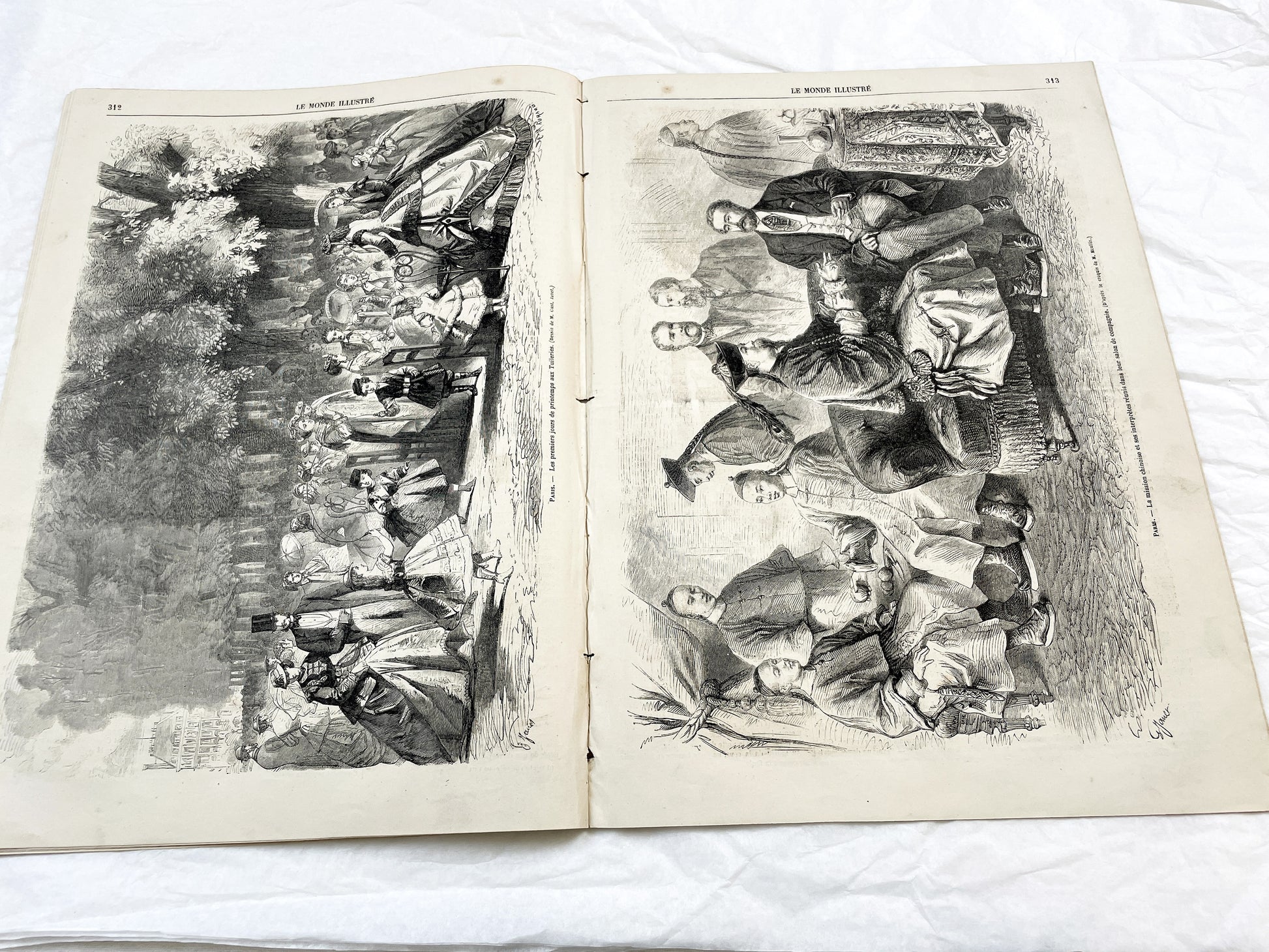 1860s - Stunning newspaper "Le monde illustré" with beautiful engravings - French newspaper from 1865 - 16 pages