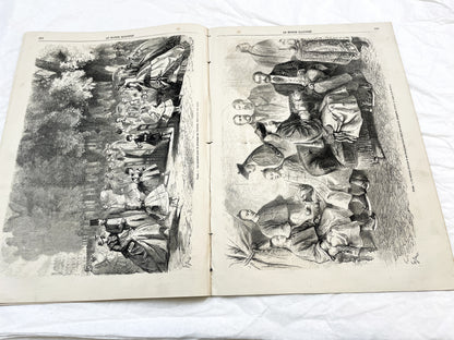 1860s - Stunning newspaper "Le monde illustré" with beautiful engravings - French newspaper from 1865 - 16 pages