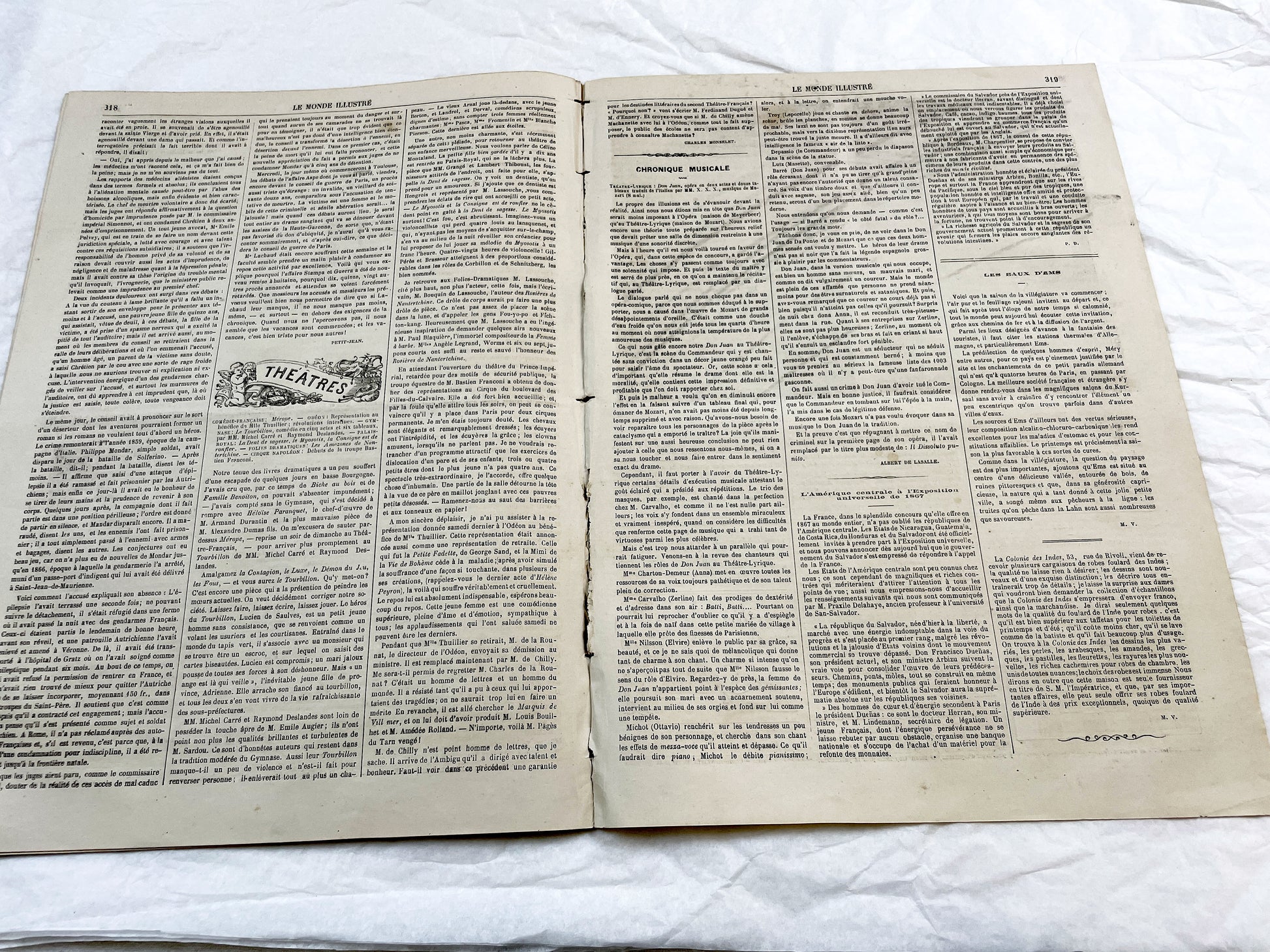 1860s - Stunning newspaper "Le monde illustré" with beautiful engravings - French newspaper from 1865 - 16 pages