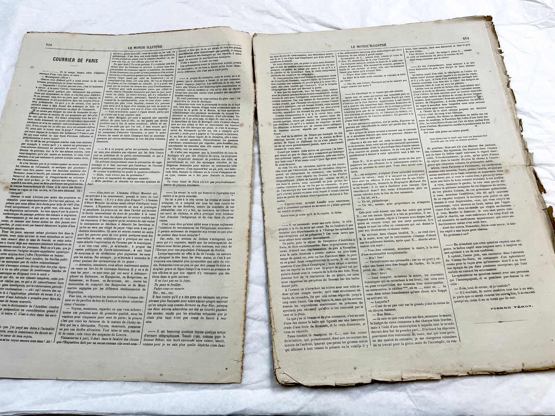 1860s - Stunning newspaper "Le monde illustré" with beautiful engravings - French weekly journal from 1867 - 16 pages
