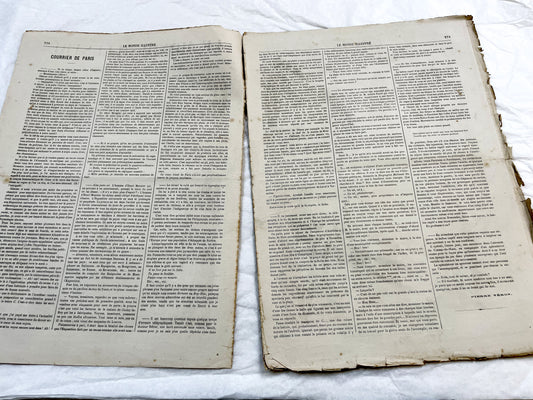 1860s - Stunning newspaper "Le monde illustré" with beautiful engravings - French weekly journal from 1867 - 16 pages