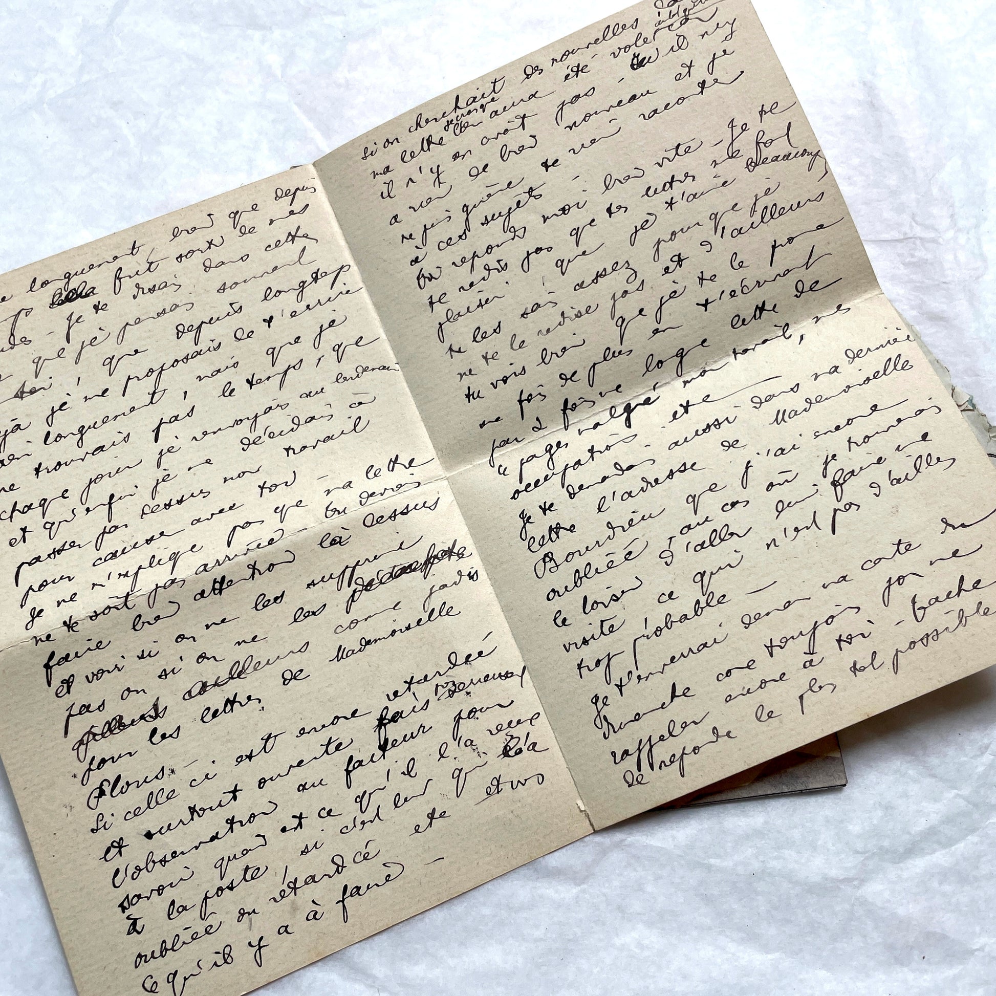 1910s vintage French letters and envelopes lot, featuring handwritten script, antique stamps, and historical postmarks.