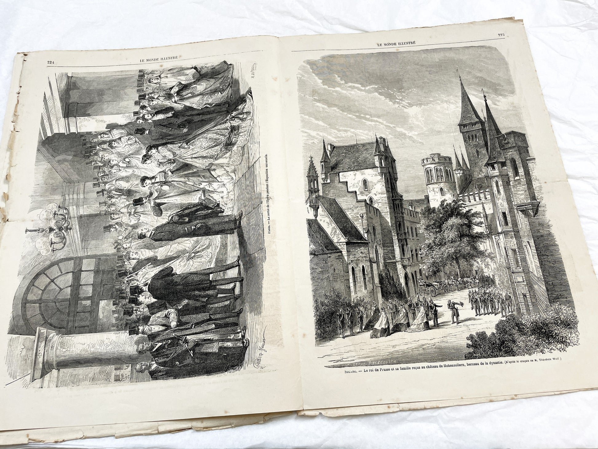 1860s - Stunning newspaper "Le monde illustré" with beautiful engravings - French weekly journal from 1867 - 16 pages