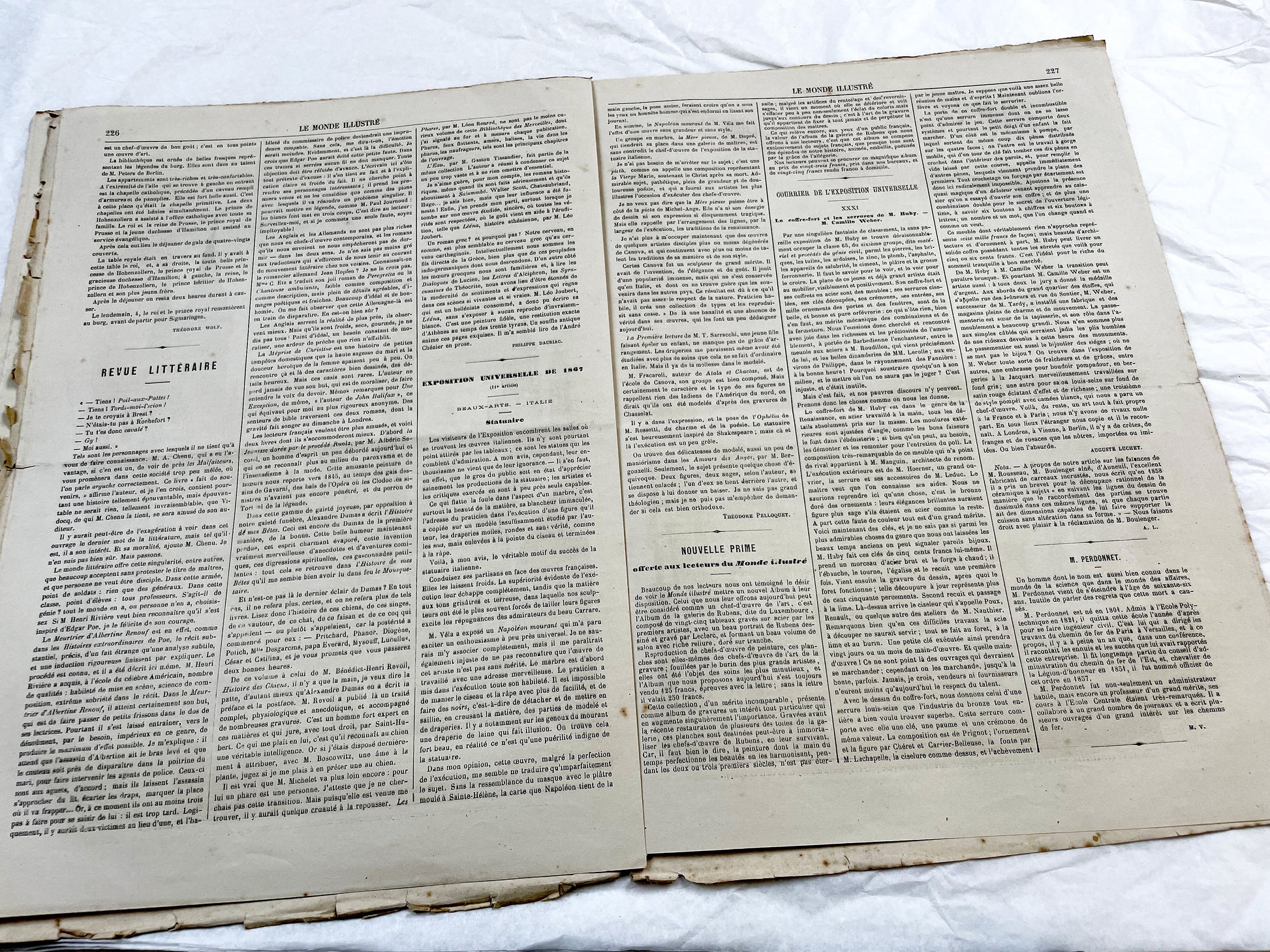 1860s - Stunning newspaper "Le monde illustré" with beautiful engravings - French weekly journal from 1867 - 16 pages