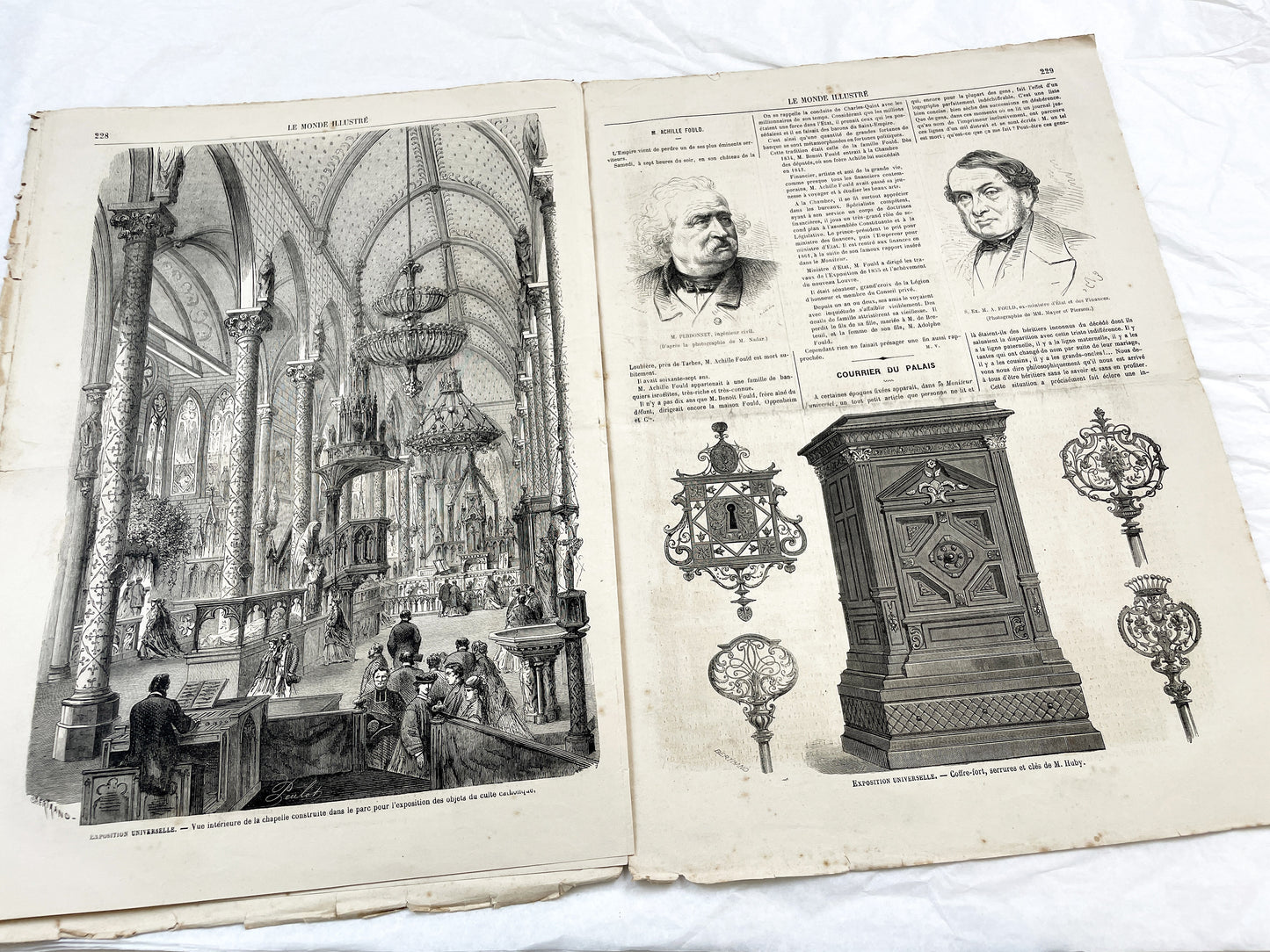 1860s - Stunning newspaper "Le monde illustré" with beautiful engravings - French weekly journal from 1867 - 16 pages