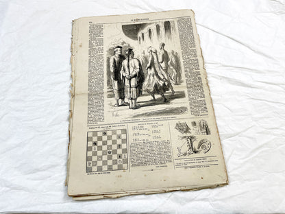 1860s - Stunning newspaper "Le monde illustré" with beautiful engravings - French weekly journal from 1867 - 16 pages