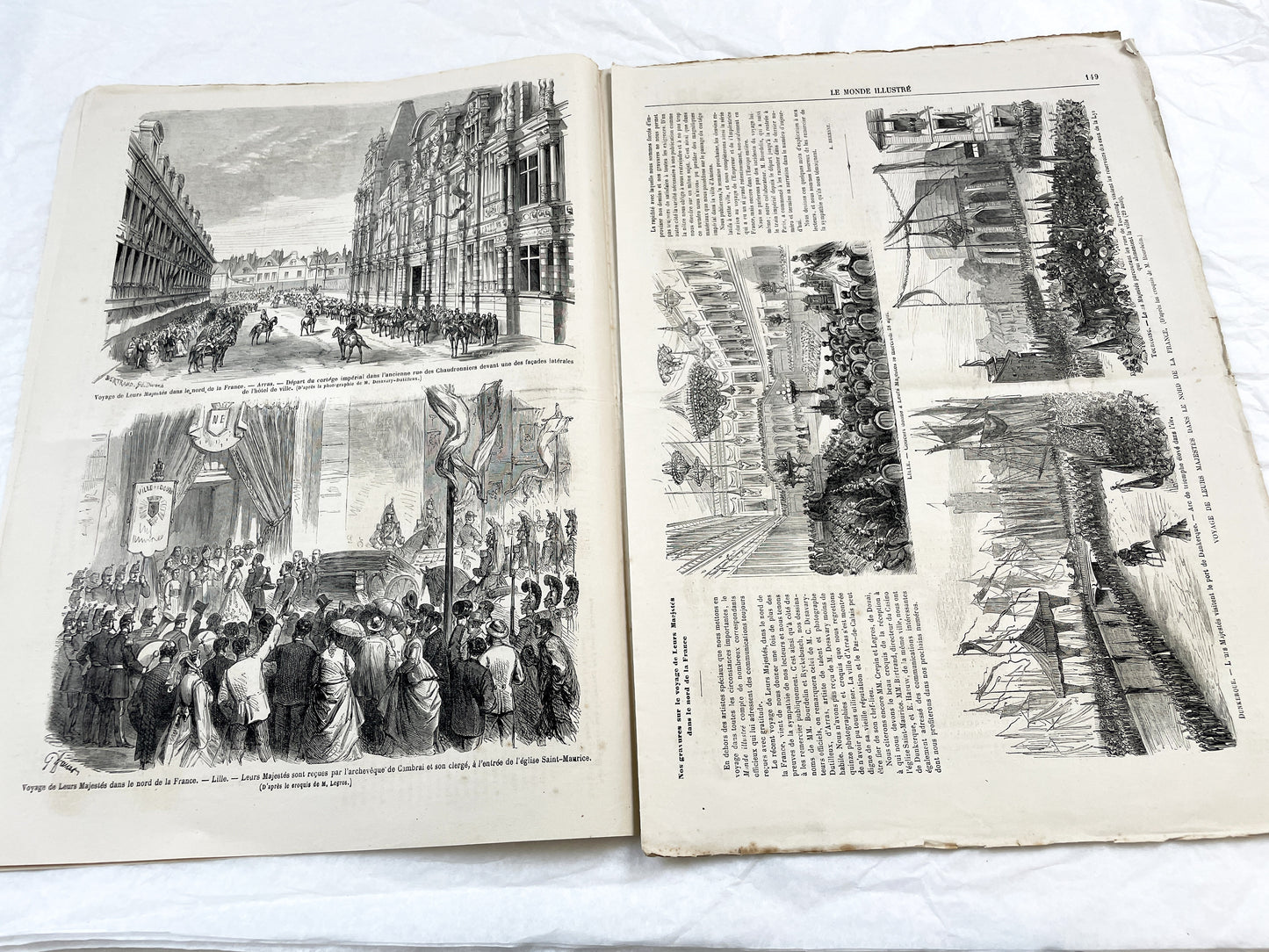 1860s - Stunning newspaper "Le monde illustré" with beautiful engravings - French weekly journal from 1867 - 16 pages
