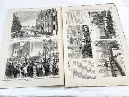 1860s - Stunning newspaper "Le monde illustré" with beautiful engravings - French weekly journal from 1867 - 16 pages