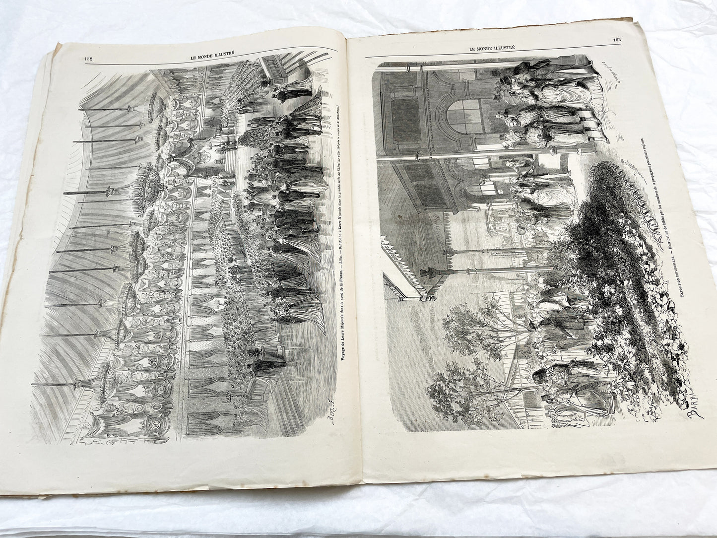 1860s - Stunning newspaper "Le monde illustré" with beautiful engravings - French weekly journal from 1867 - 16 pages