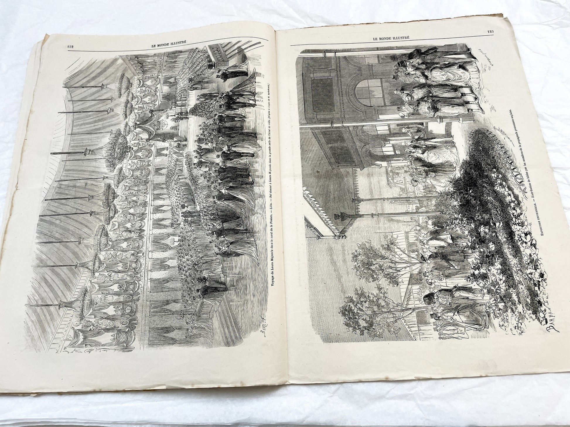 1860s - Stunning newspaper "Le monde illustré" with beautiful engravings - French weekly journal from 1867 - 16 pages