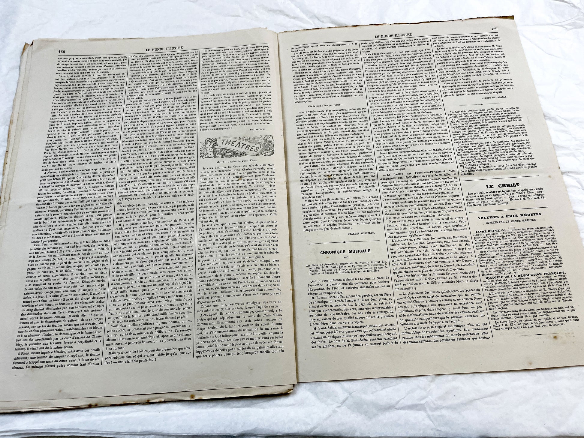 1860s - Stunning newspaper "Le monde illustré" with beautiful engravings - French weekly journal from 1867 - 16 pages