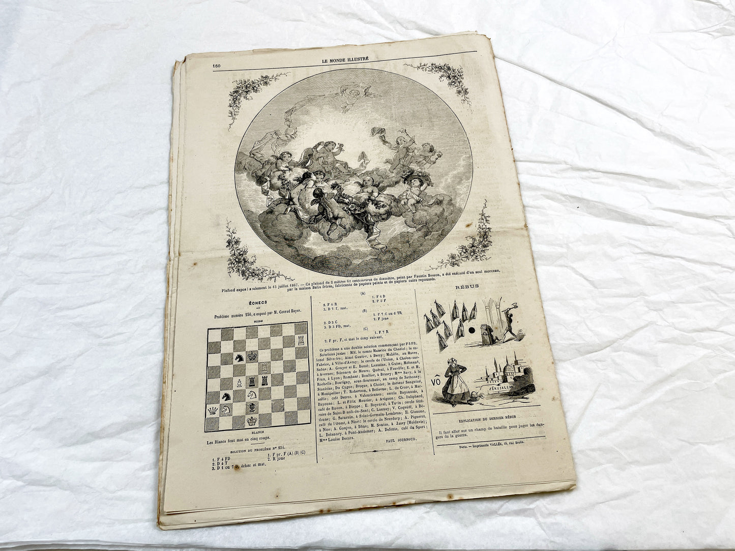1860s - Stunning newspaper "Le monde illustré" with beautiful engravings - French weekly journal from 1867 - 16 pages