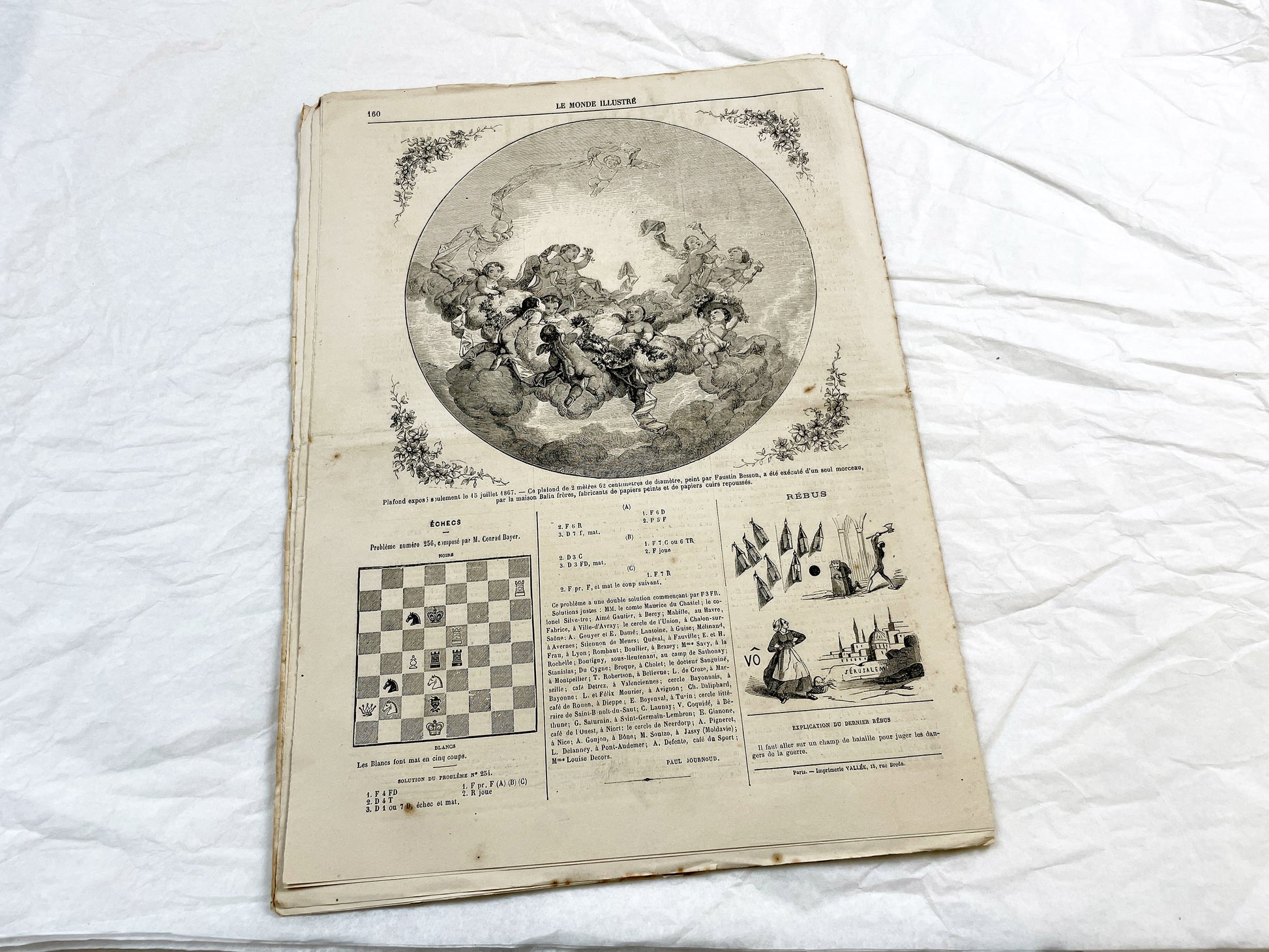 1860s - Stunning newspaper "Le monde illustré" with beautiful engravings - French weekly journal from 1867 - 16 pages