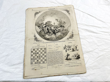 1860s - Stunning newspaper "Le monde illustré" with beautiful engravings - French weekly journal from 1867 - 16 pages