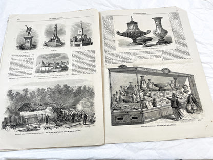 1860s - Stunning newspaper "Le monde illustré" with beautiful engravings - French newspaper from 1867 - 16 pages