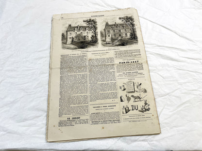 1860s - Stunning newspaper "Le monde illustré" with beautiful engravings - French newspaper from 1867 - 16 pages