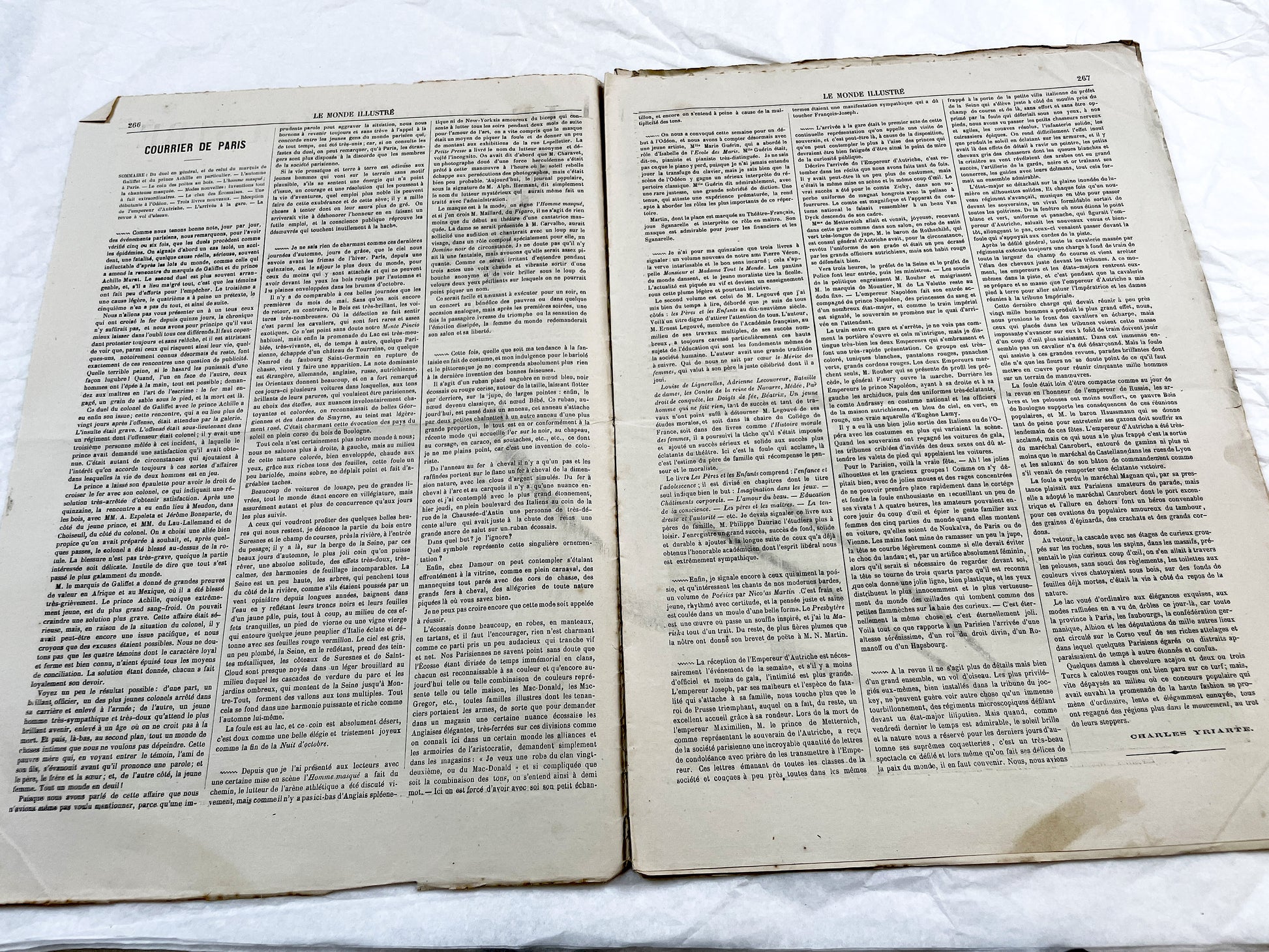 1860s - Stunning newspaper "Le monde illustré" with beautiful engravings - French newspaper from 1867 - 16 pages
