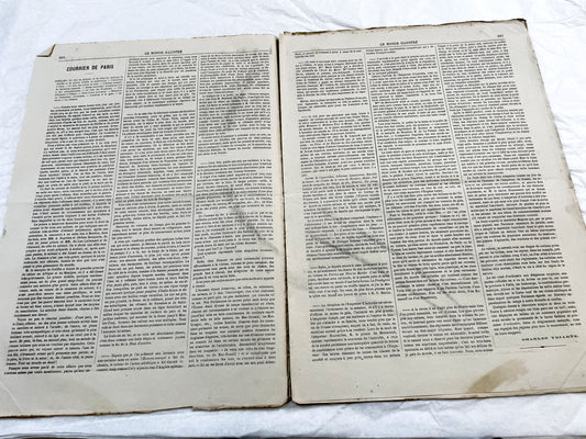 1860s - Stunning newspaper "Le monde illustré" with beautiful engravings - French newspaper from 1867 - 16 pages