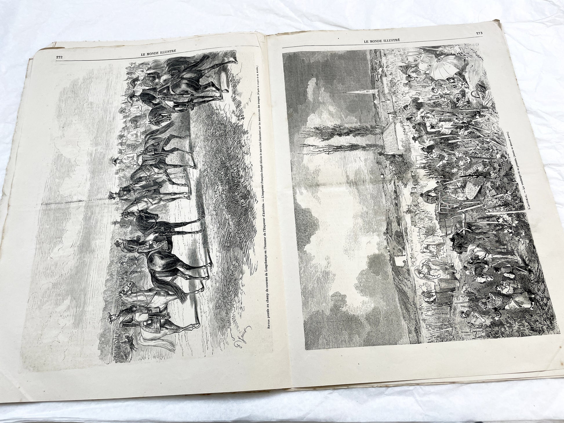 1860s - Stunning newspaper "Le monde illustré" with beautiful engravings - French newspaper from 1867 - 16 pages