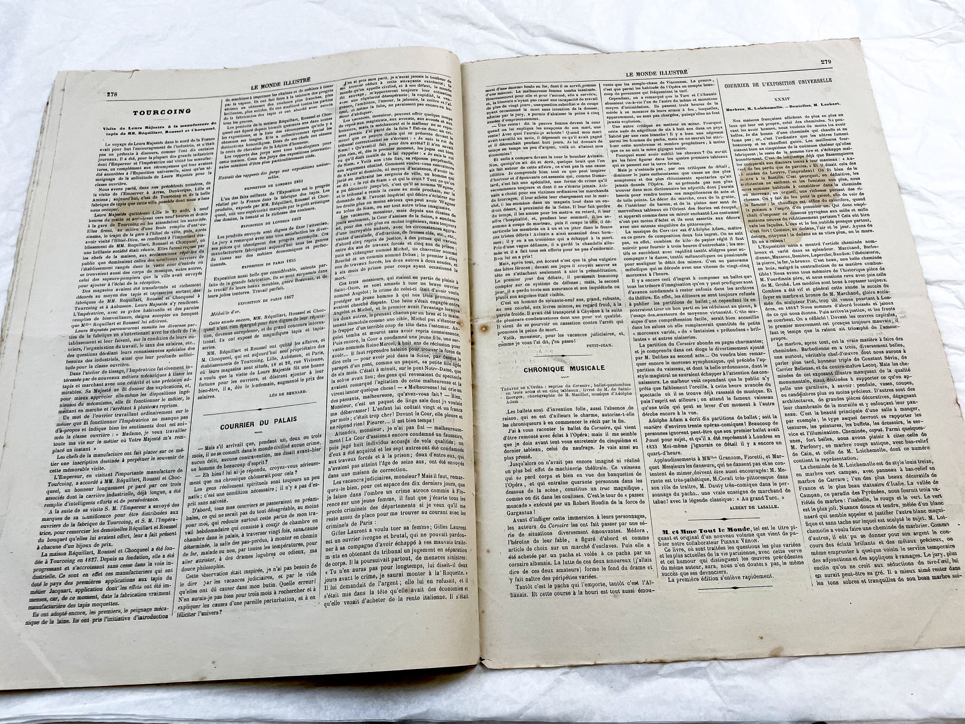 1860s - Stunning newspaper "Le monde illustré" with beautiful engravings - French newspaper from 1867 - 16 pages