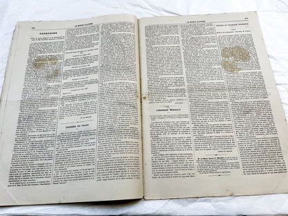 1860s - Stunning newspaper "Le monde illustré" with beautiful engravings - French newspaper from 1867 - 16 pages