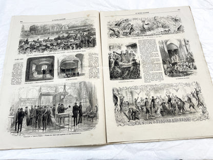 1860s - Stunning newspaper "Le monde illustré" with beautiful engravings - French newspaper from 1867 - 16 pages
