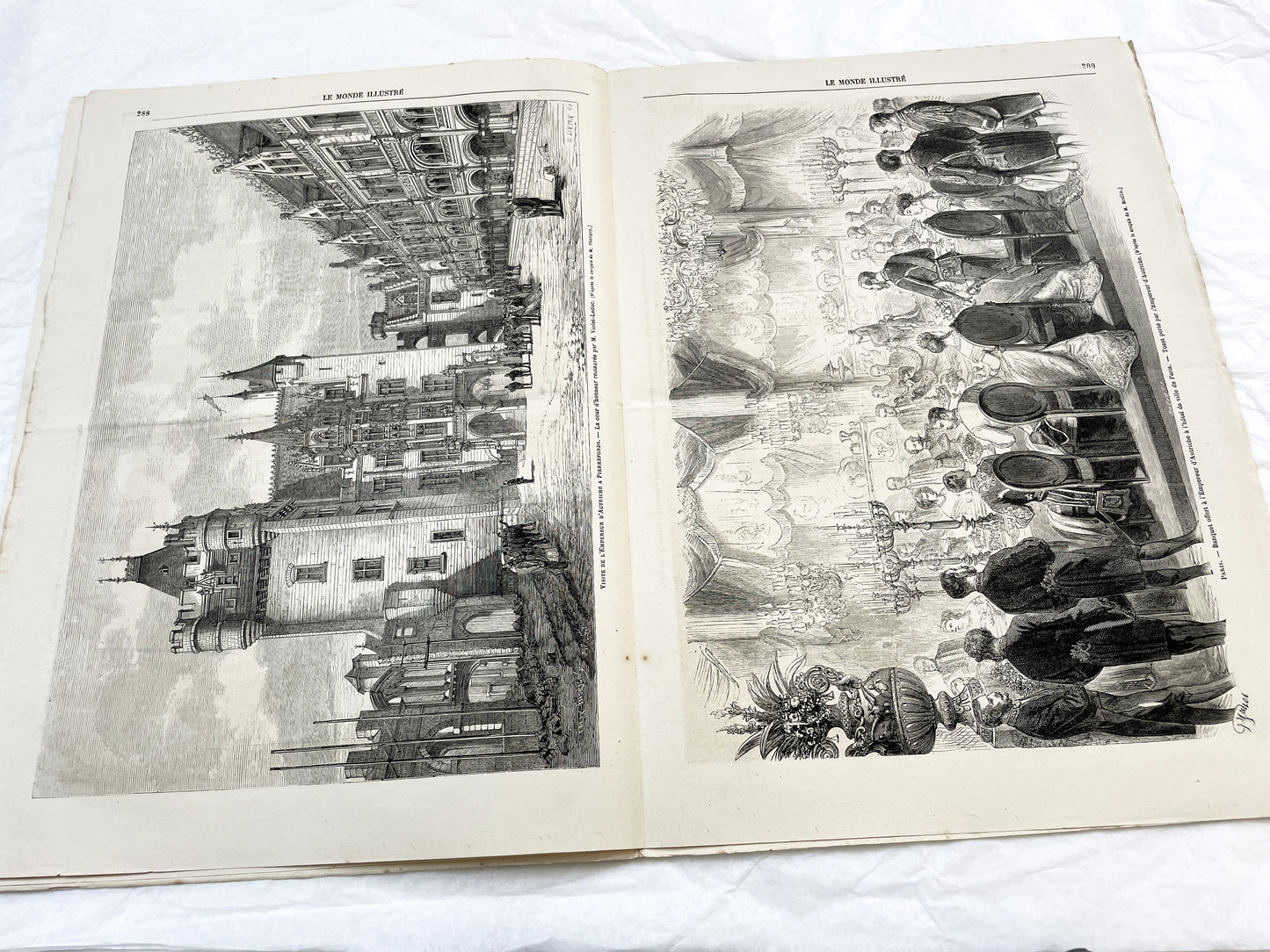 1860s - Stunning newspaper "Le monde illustré" with beautiful engravings - French newspaper from 1867 - 16 pages