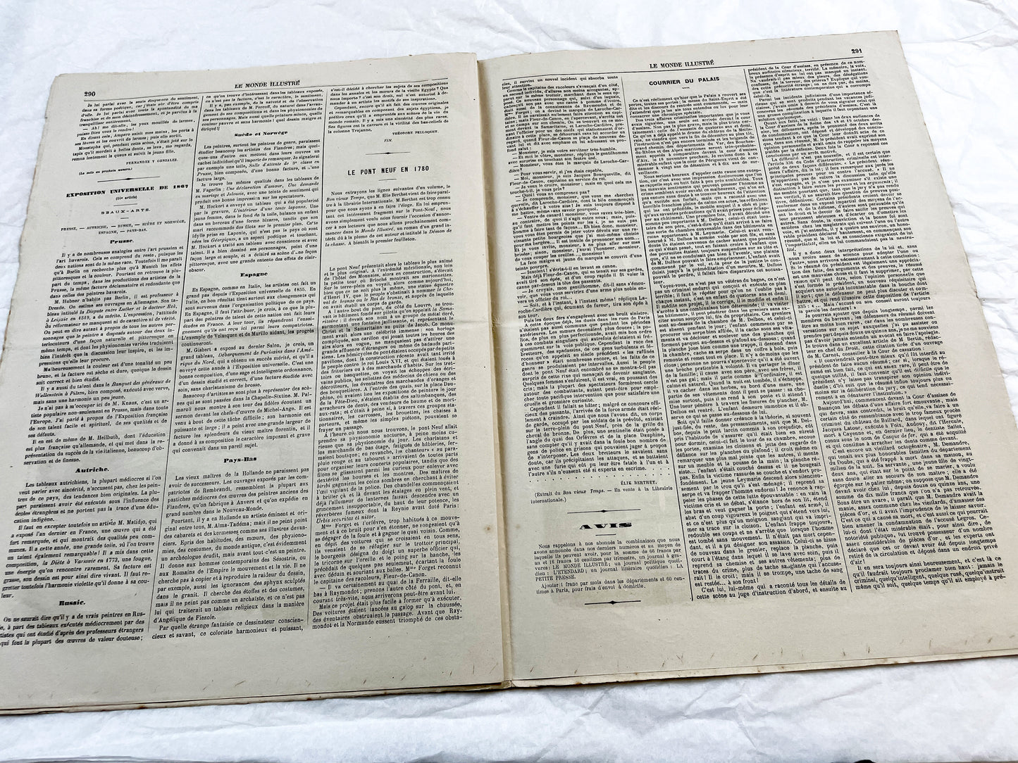 1860s - Stunning newspaper "Le monde illustré" with beautiful engravings - French newspaper from 1867 - 16 pages