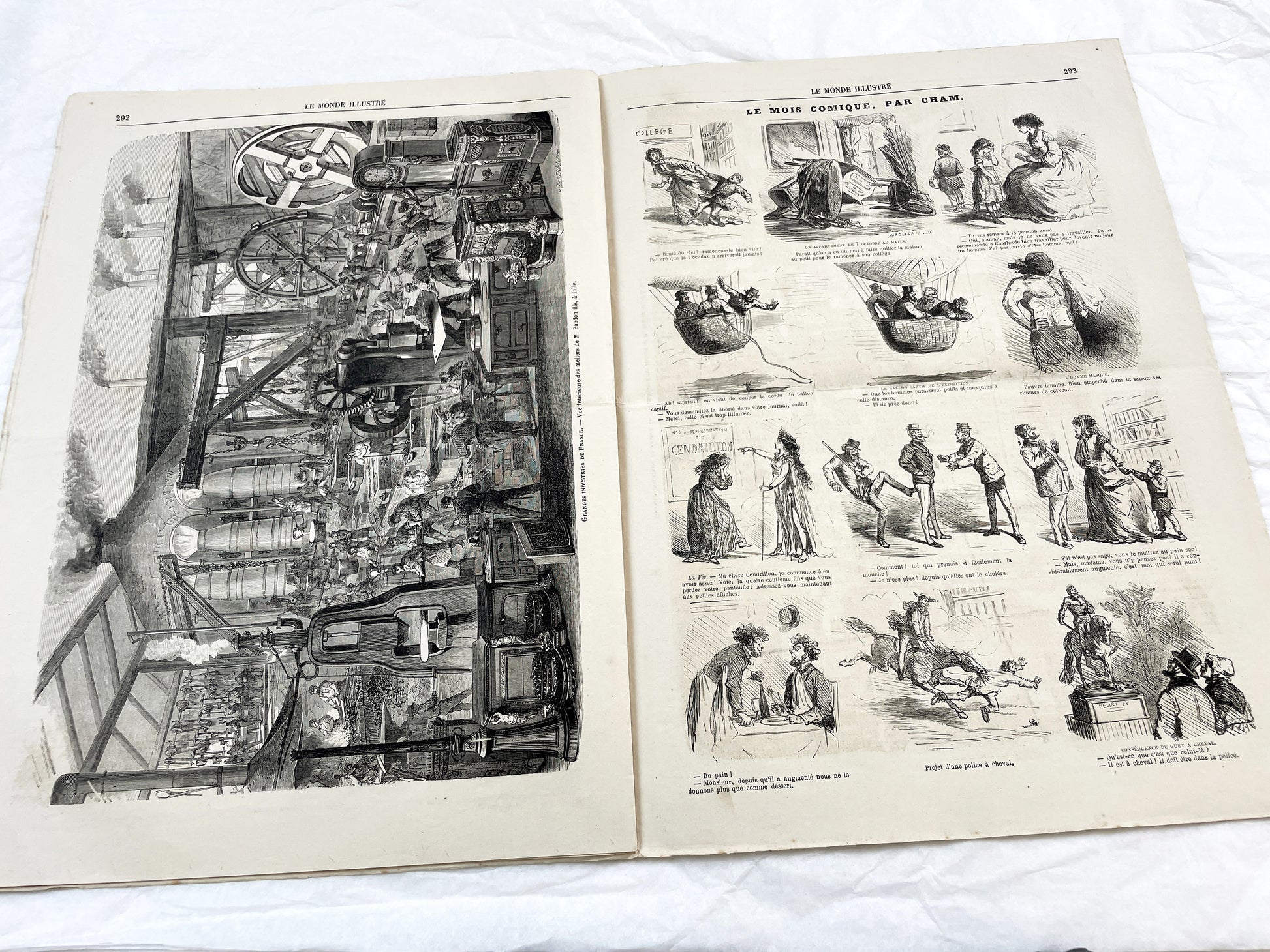 1860s - Stunning newspaper "Le monde illustré" with beautiful engravings - French newspaper from 1867 - 16 pages