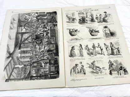 1860s - Stunning newspaper "Le monde illustré" with beautiful engravings - French newspaper from 1867 - 16 pages
