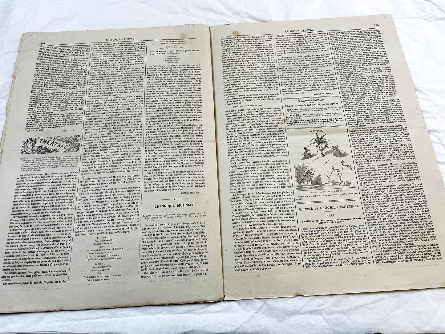 1860s - Stunning newspaper "Le monde illustré" with beautiful engravings - French newspaper from 1867 - 16 pages