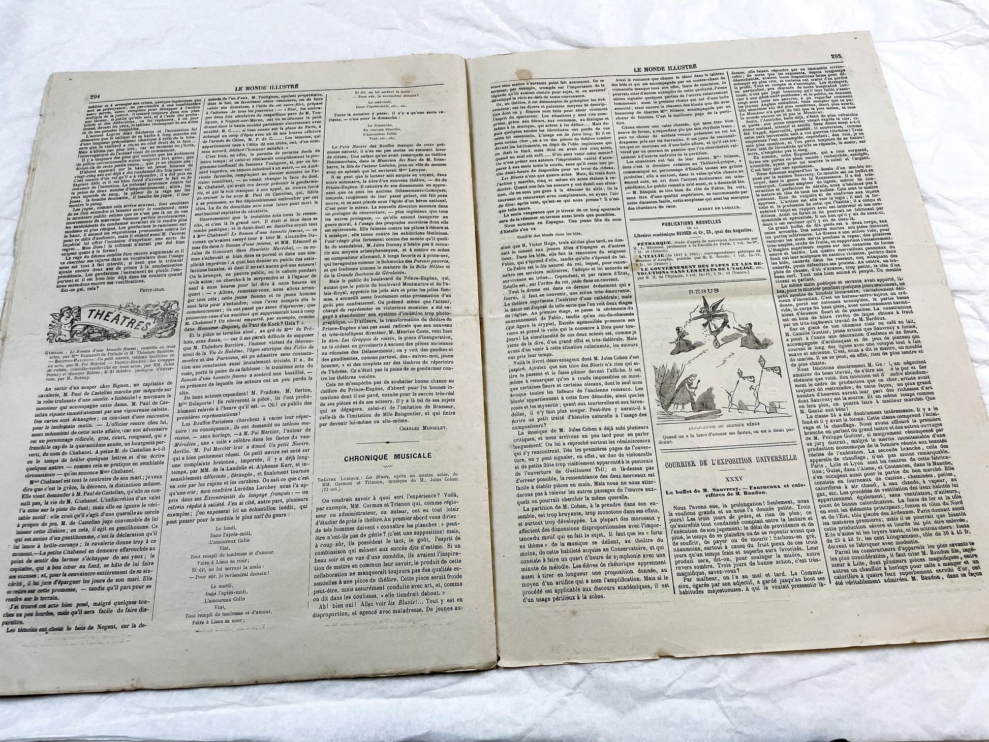 1860s - Stunning newspaper "Le monde illustré" with beautiful engravings - French newspaper from 1867 - 16 pages